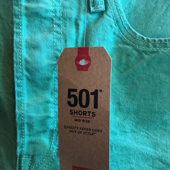 TEAL 🐢💙 Levis 501 shorts - Picture 3 of 5